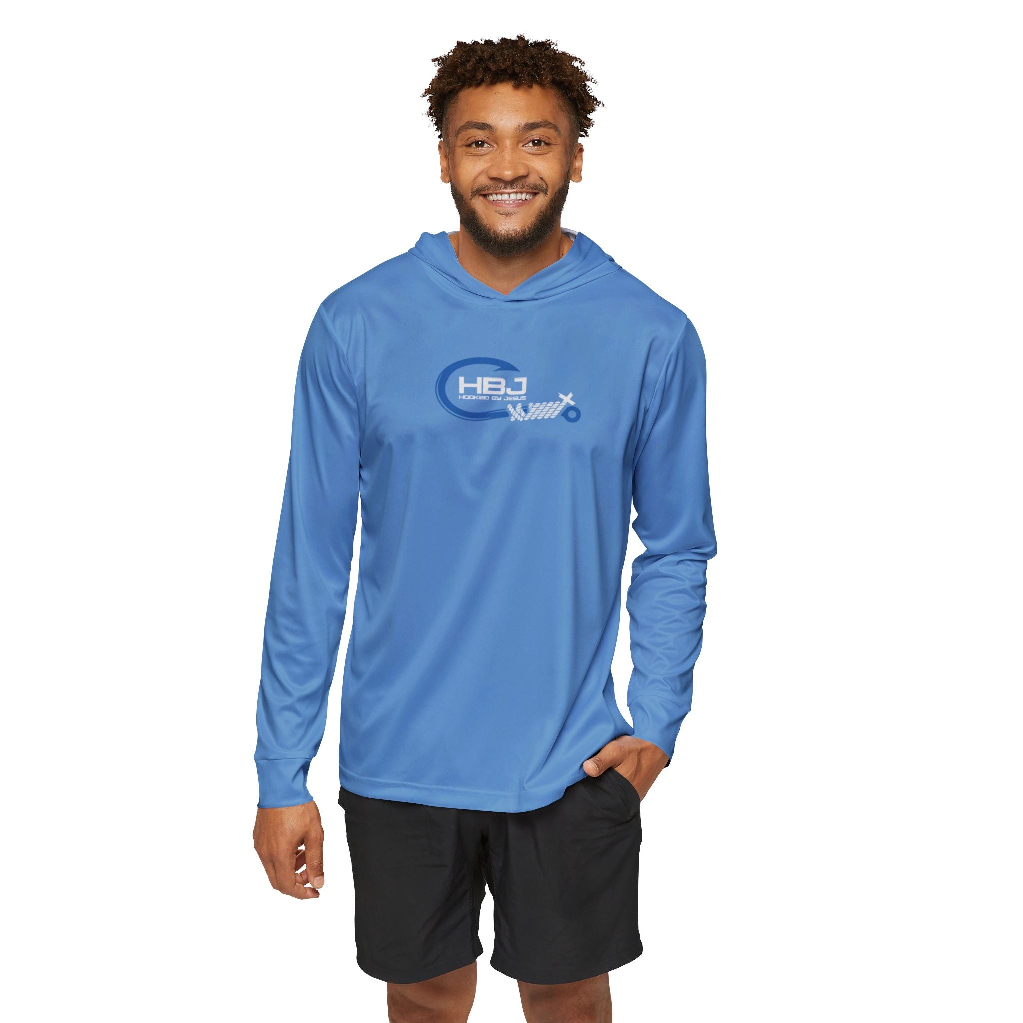 Hooked by Jesus Fishing — Men's Sports Warmup Hoodie (Est. 2026)